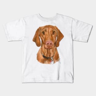 Young Vizsla Puppy Dog from sketch to portrait Kids T-Shirt